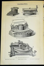 SCHREIBMASCHINEN Yost Hammond Kosmopolit - Lithographie von 1897 – 124 Jahre ORI