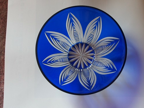 Bleikristallschale blau sehr - blau,,
