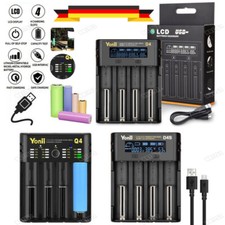 4Slots LCD Akku Ladegerät USB