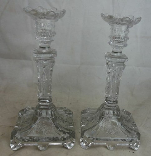 Paar antike pressglas - paar,