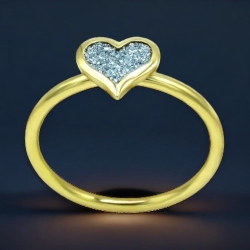 Osmium ring herz - osmium, gelbgold
