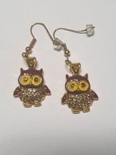 Süße Eulen Ohrringe In Brauntönen Modeschmuck Edelstahl