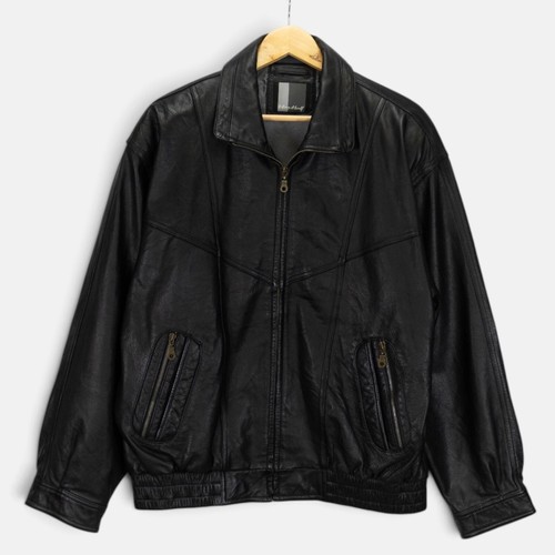Schwarze herren lederjacke - schwarze,