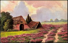 Heide Landschaft 1911 Künstlerkarte Meschede gelaufen Ak No.102