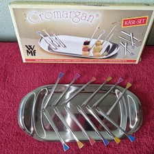 WMF Käse - Set   Cromargan 18/10    Servierplatte & 12 Gabeln    neuw./OVP