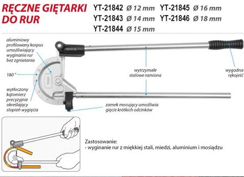 Rohrbieger 12mm 21842 yato - 12mm, yt-21842