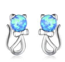 Opal 925 Silber Ohrstecker Ohrringe Ohrschmuck Strassstein Elegant Geschenke