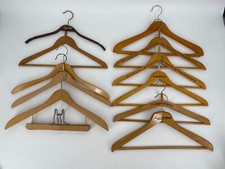 *11x HOLZ KLEIDERBÜGEL VINTAGE REKLAME WERBUNG AUFDRUCK MIENTUS CLOPPENBURG 60er