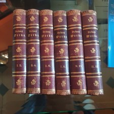 Heinrich Heine Sämtliche Werke 12 in 6 Bde. Cotta Halbleder Einband
