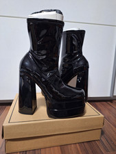 Damen Plateau High Heels Extrem Blockabsatz Lack Neu Gr.40