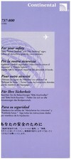 Safety Card / Continental / Boeing 737-800 / 2000 (1/00 Code 98094)