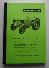 Teilenummernliste Deutz D50.1S D55 D5505 TN 1151-1