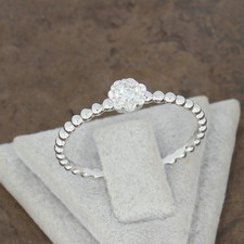 Wert 770 € Brillant Ring (0,10 Carat) in 750 18 Karat Weiß Gold Größe 52