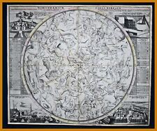 Nördlicher Sternenhimmel Kupferstich-Karte von Doppelmayr 1730 schönes Exemplar