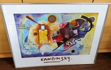 XXL KUNST DRUCK KANDINSKY # 80x60 cm # Glas Rahmen silber
