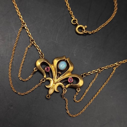 Jugendstil gold double - jugendstil, opal