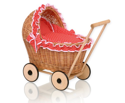 Puppenwagen aus korbgeflecht - puppenwagen,