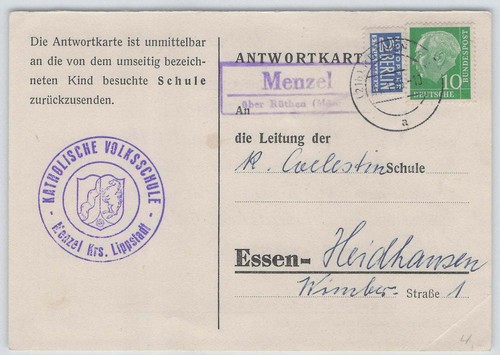 Bund landpoststempel menzel - bund,