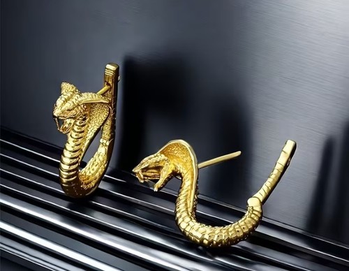 Goldene schlangen ohrringe - schlangen,