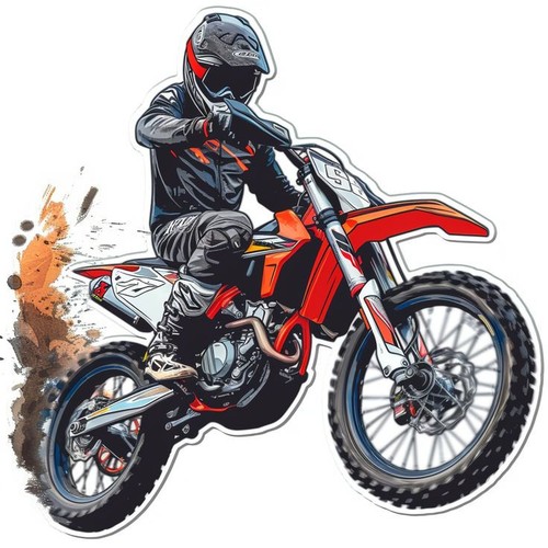 Motocross motor cross - cross, 14x10cm
