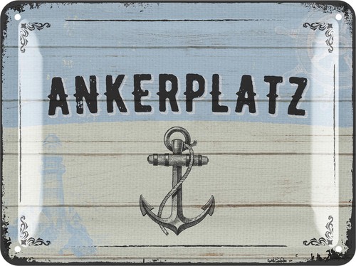 Blechschild retro ankerplatz - retro,