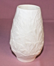 VILLEROY BOCH V&B Heinrich Blumenvase Blätter Relief 1959 H 12 cm Op Art 79846