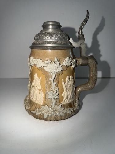 Mettlacher bierkrug antik - mettlacher,