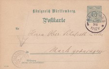 PK Königreich Württemberg , 1898 , Backnang - Markgröningen