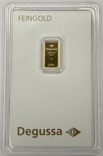 DEGUSSA 1g 999.9 Gold Bar