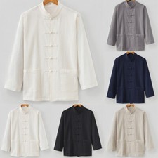 Hemd Täglich Urlaub Halsband Kung Fu Tai Chi Mantel Lange Ärmel Für Mann