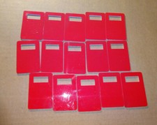 Graviermaterial 15 x Garderobenmarken Resopal rot/weiß 60x40 mm