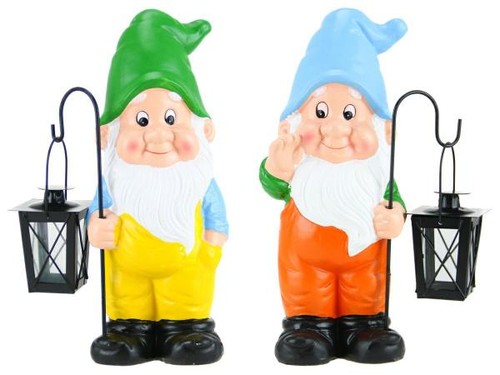 Gartenfigur zwerg mit laterne - gartenfigur,