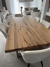 Esstisch Esszimmertisch 220x100 Holz Tisch , Edelstahl Füße ohne Stühle