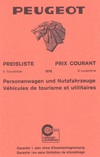 PEUGEOT 104 304 305 404 Nutz 504 604 J7 Preisliste SCHWEIZ 1978 47