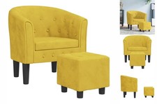 Clubsessel Mit Fußhocker Gelb