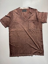 Prada Vintage braunes T-Shirt mit V-Ausschnitt - 100% Baumwolle - Made in Italy - Größe L