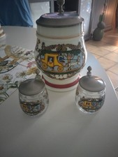 Post Kutschen Bier Krug Mit  2 Schnaps Glas