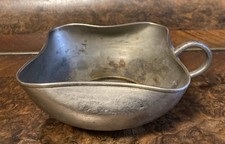 wunderschöne alte Vintage Schale Sauciere Tasse Metall  #45