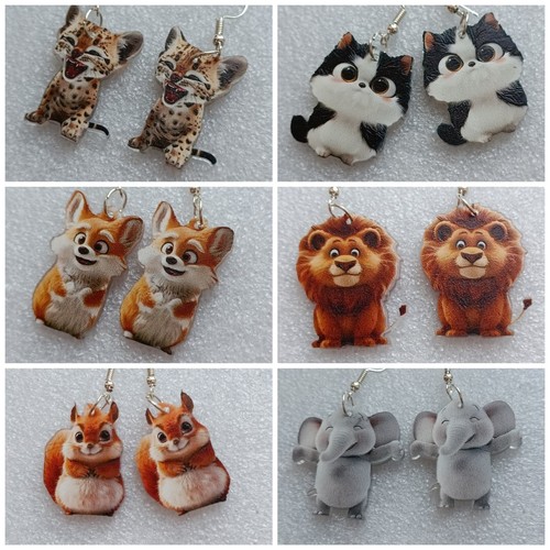 Ohrringe comic tiere acryl - ,