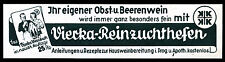 Alte Reklame Werbung 1937 Obst- und Beerenwein Vierka-Reinzuchthefe 