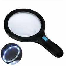 LED Lupe Handlupe mit Licht Vergrößerung Leselupe 1,8 und 5 Fach Extra Groß