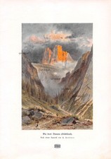 Die Drei Zinnen in Südtirol - Hermann Ludwig Heubner - 1903  Kunstdruck ~20x28cm