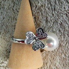 MAN SANG Süßwasserperle Ring 10 Weißtopase