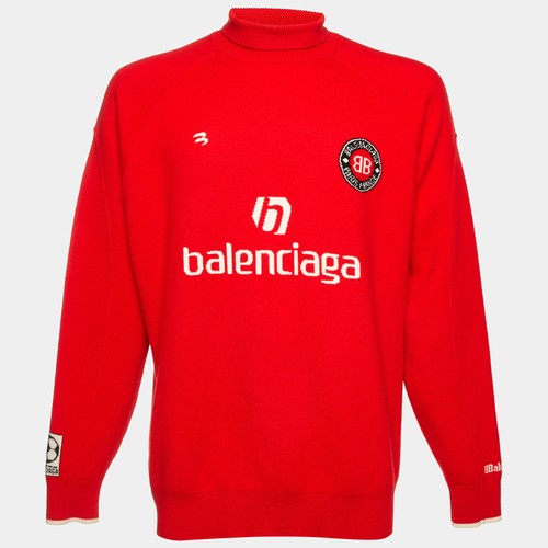 Balenciaga red logo - balenciaga, intarsia