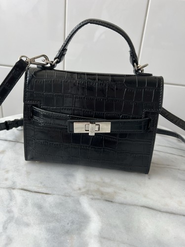 Handtasche schwarz kroko - ,