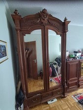 Zerlegbarer alter schöner Spiegelschrank Nussbaum LouisXV Stil Frankreich um1900