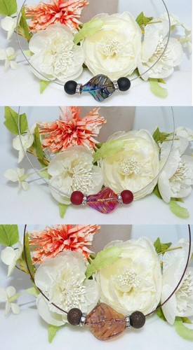 Edelstahl halsreif lampwork - halsreif,