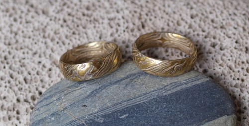 Trauringe mokume gane gold 900 - trauringe,