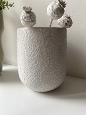 Keramik Deko Übertopf Vase Weiß Paisley Skandi Shabby Impressionen Landhaus 