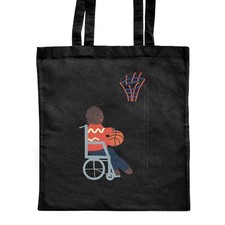 Shopper-Tasche "Spielnetzball im Rollstuhl" klassisch schwarz (ZB00021752)